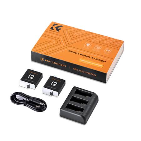 K&F Concept KF01.1159 - zestaw, 2x zamiennik akumulatora ADBAT-001, hub do ładowania_Zawartość zestawu_2